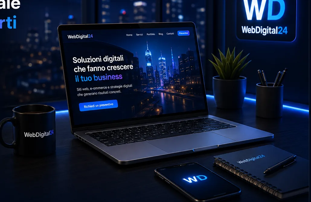Postazione digitale WebDigital24 per progettazione siti web, SEO e soluzioni online