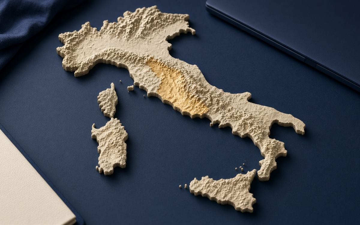 Mappa dell'Italia con il Lazio