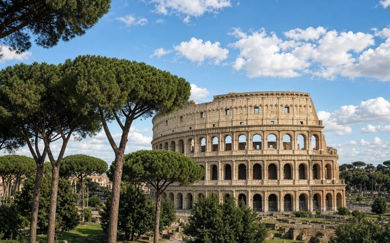 Roma, Colosseo e pini
